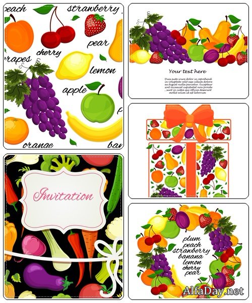 Fruit backgrounds - vector stock