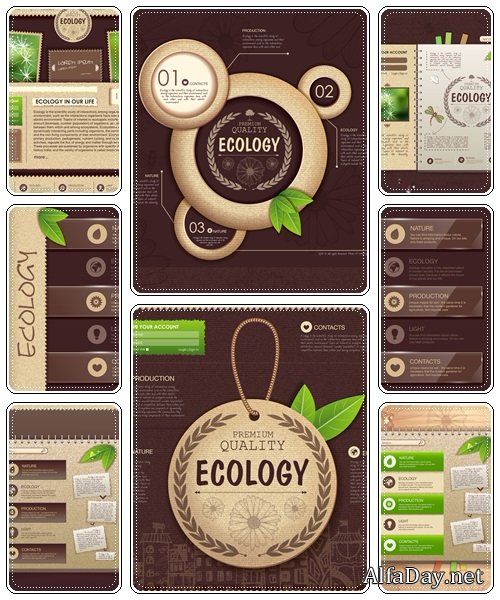 Web site design. Ecology background  - vector stock