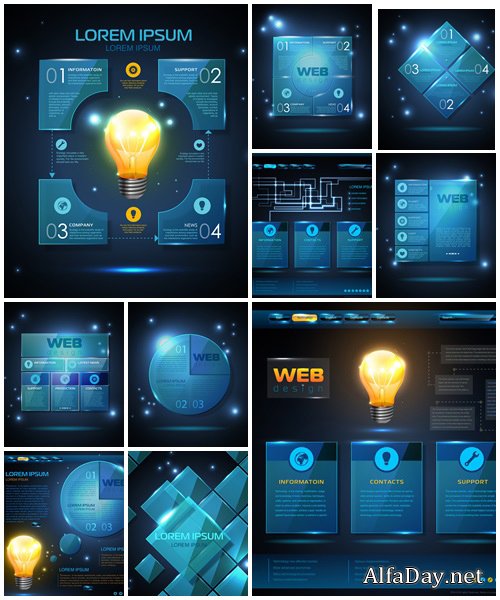 Website template design. Technology background  - vector stock