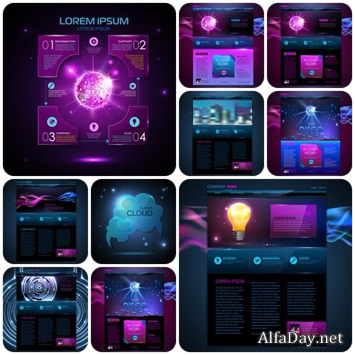 Website template design. Technology background, part 2  - vector stock