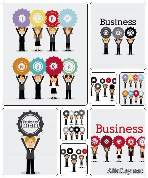Business team, 5  - vector stock