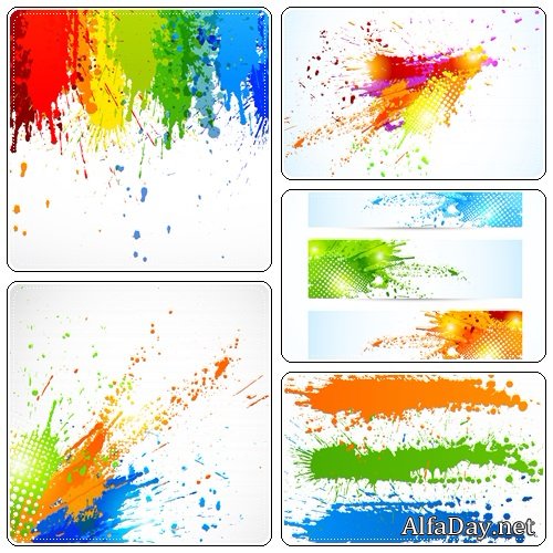 Set of grunge abstract banners  - vector stock