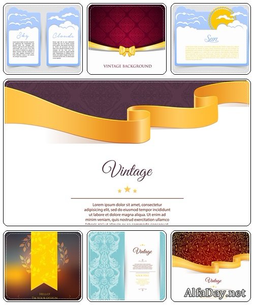 Vintage backgrounds, 19 - vector stock