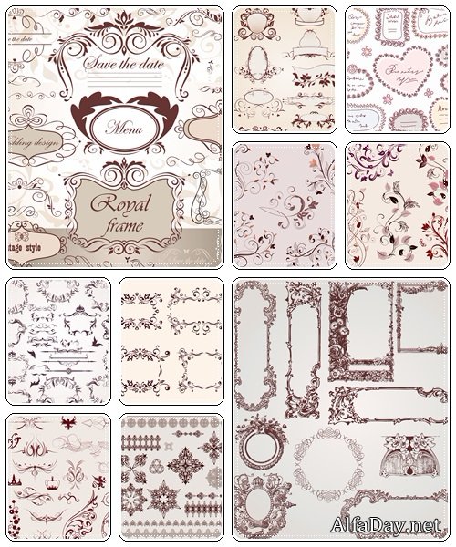 Vector vintage elements, 60 - vector stock