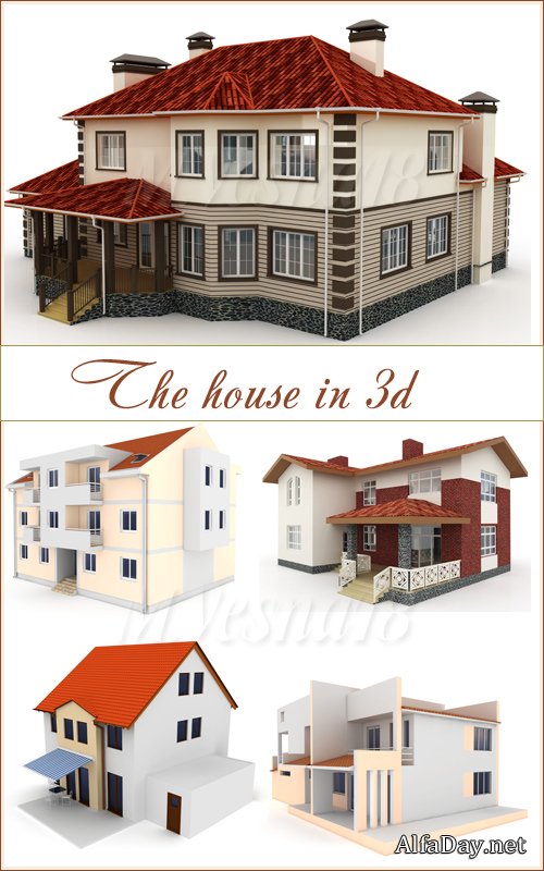 ��� � 3d, ��������� �������/ The house in 3d, stock images