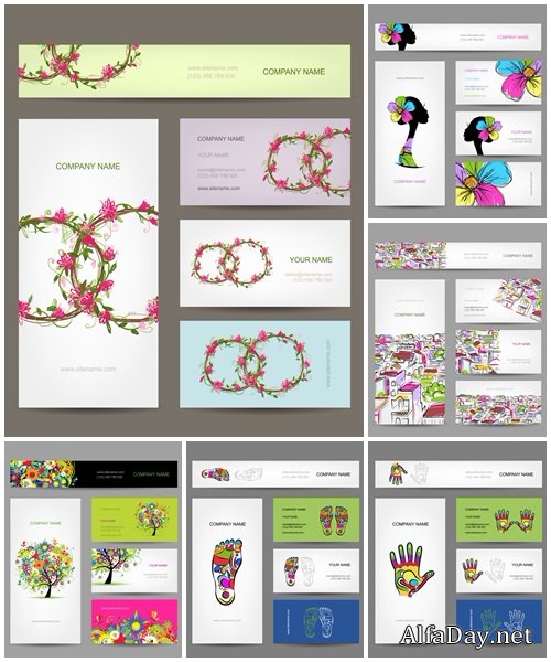 Business cards design, 10 - vector stock
