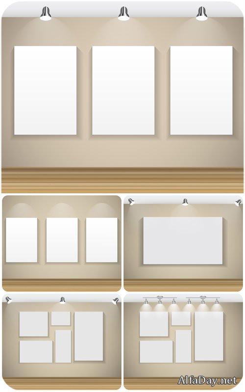 ������ � ����������, ��������� ���� / Stands with lights, vector backgrounds