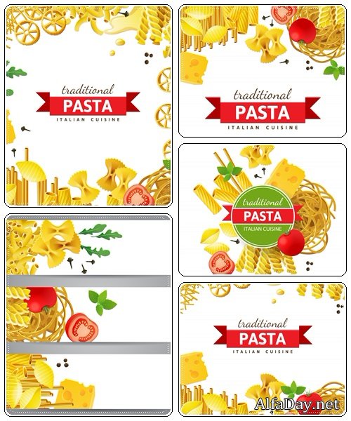 Pasta background with place for text - vector stock