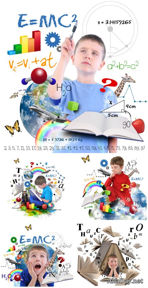 ���� � ������ / Children and knowledge - Stock photo