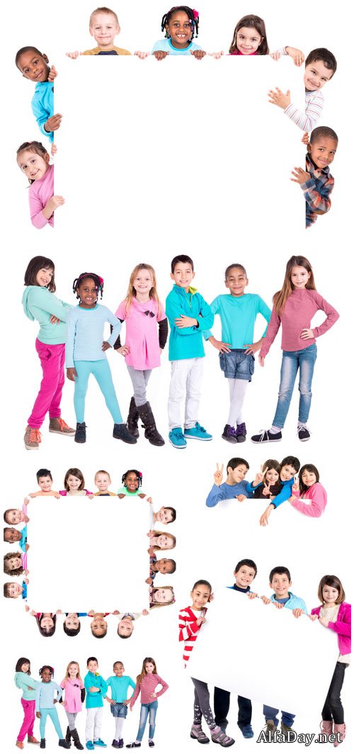 ���� � ��������� / Children with placards - stock photos