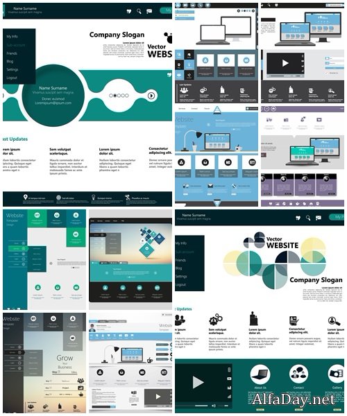 Website Template minimalistic design - vector stock