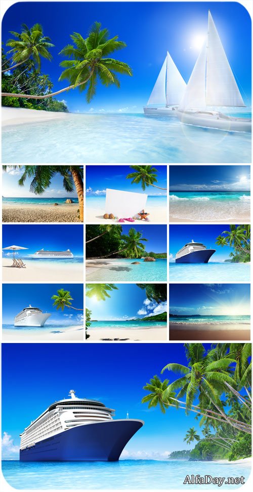 ������� ����, ������, ���� / Marine backgrounds, liner, yacht - Stock photo