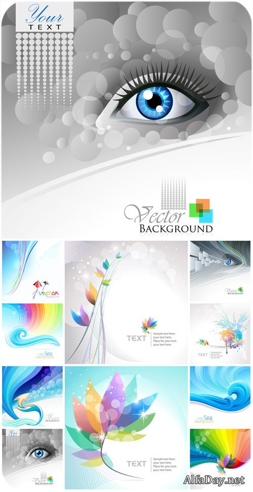 ��������� ��������� ���� � ����������� / Vector natural backgrounds with abstraction