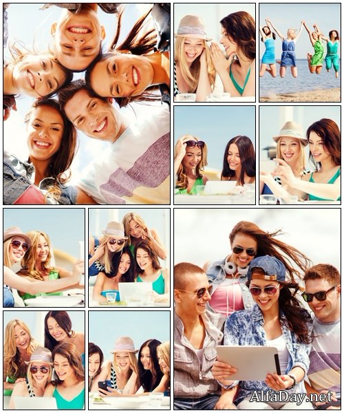 Happy teenagers, part 10 - Stock Photo