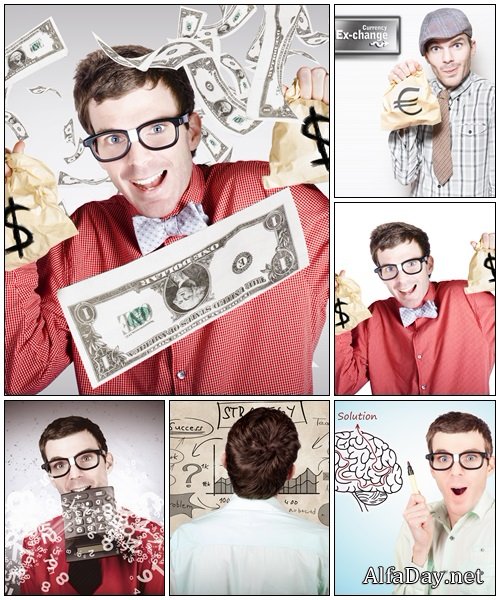 Brain businessman with creative idea illustration - Stock Photo