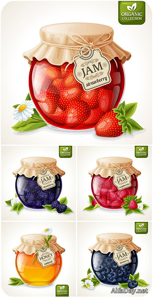 ���� � ��� � ������� / Jam and honey vector