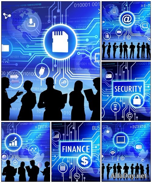 Business People Discussing Data Management - vector stock