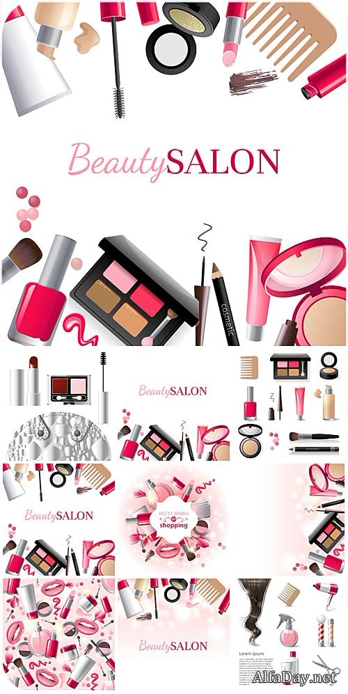 ���������, ����� ������� � ������� / Cosmetics, beauty salon vector