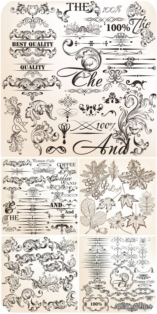 ������������ �������� � �������, ���������, �������, ������� / Design elements in the vector