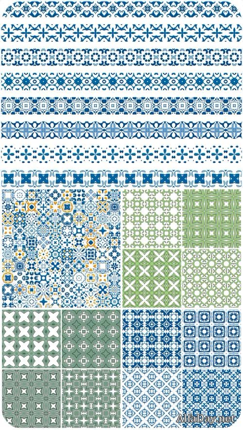 ������� � ����� � ������� / Borders and patterns vector