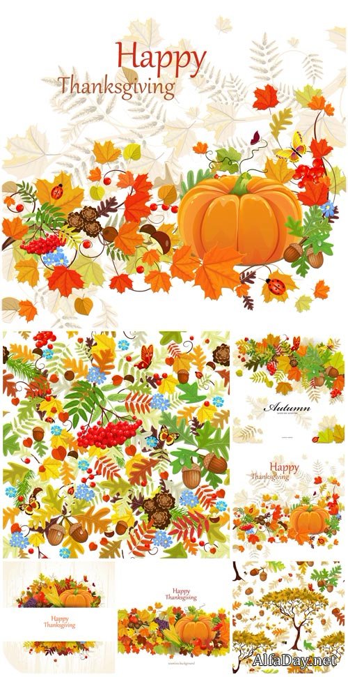 ������� ��������� ���� � ������, �������� � ������� / Autumn vector background
