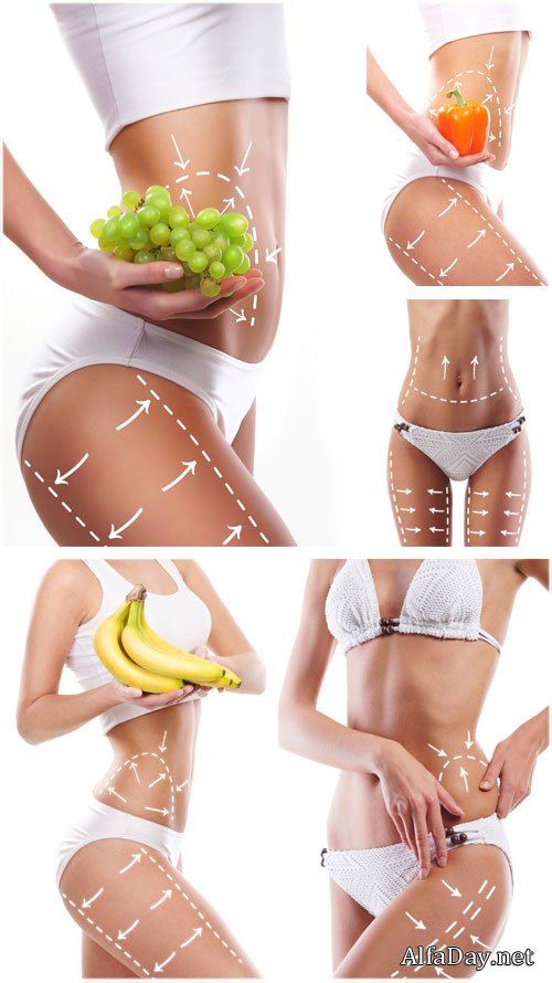 �������� ������� ������, ���������� ������� / Beautiful female figure, proper nutrition - stock photos