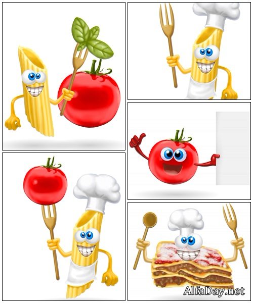 Cartoon chef with vegetables - vector stock