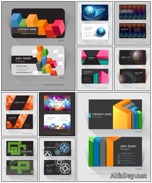 Business card technology backgrounds - vector stock