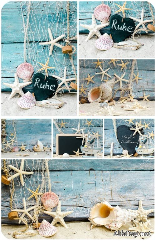 ������� ���� � ��������� � ������ / Marine background - Stock photo