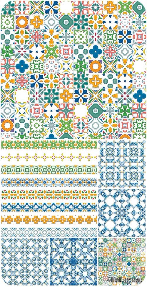 Patterns and borders in vector backgrounds
