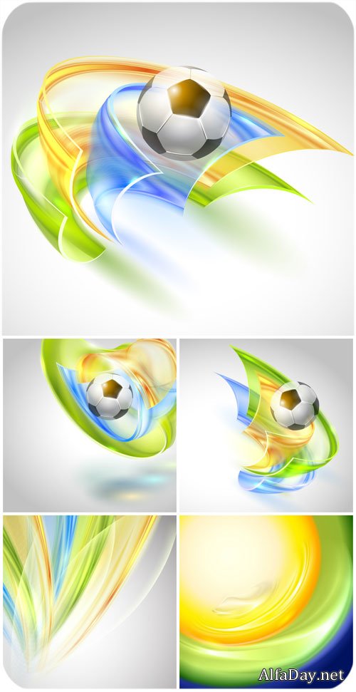 Vector background with a soccer ball, abstraction