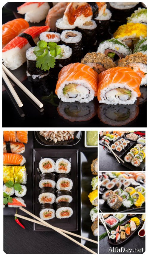 ����, ����� ������������ �������� ����� / Sushi, traditional Japanese cuisine - Stock photo