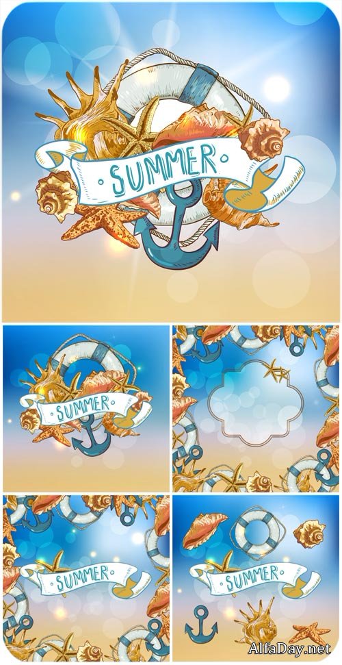 ������� ��������� ����, ���� / Sea vector backgrounds, summer backgrounds