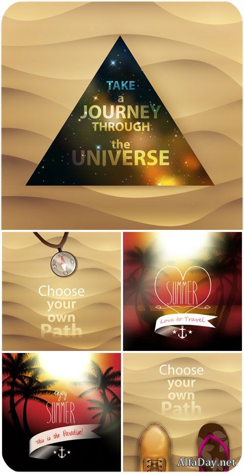 ������� ���� � �������, ������ ���� � �������� / Marine backgrounds vector