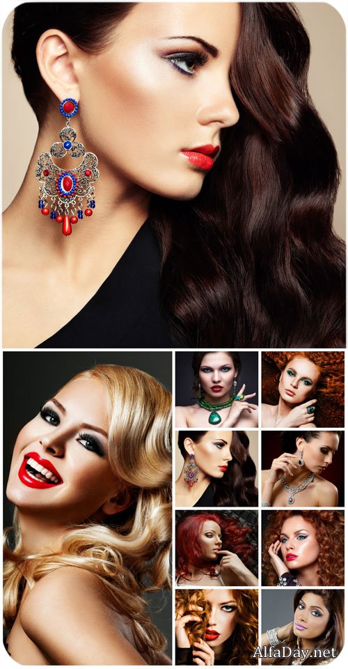 �������� �������, ���������, �������� / Beautiful girls, blondes, brunettes - Stock photo