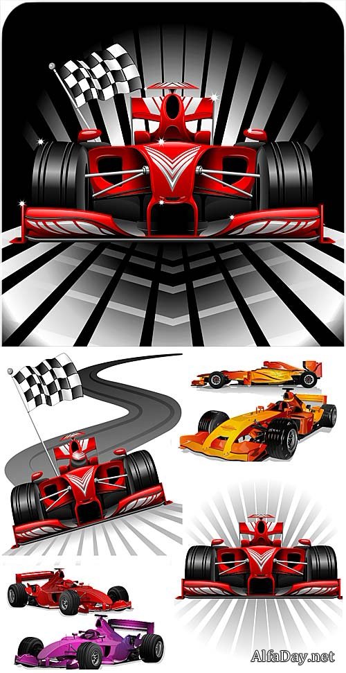 �������� ���������� � �������, ���������� ������ / Racing cars vector, sport car