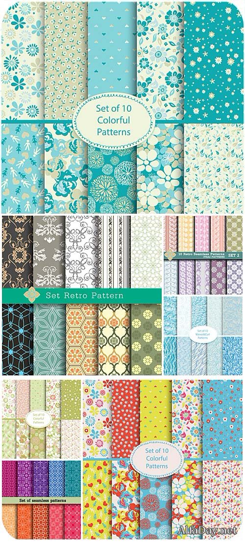 �������� � �������, ���������, ������ / Texture vector, floral, vintage