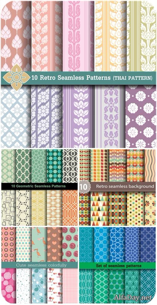��������� ����� �������� � ������� / Seamless retro texture vector