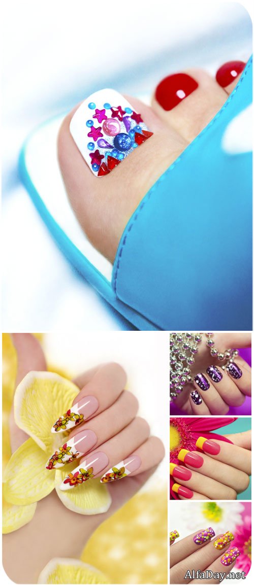 �������� ������� � ������� / Stylish manicure and pedicure - Stock photo