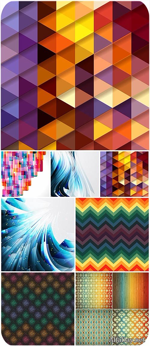 ���������� � �������, ���� � ������������� ������� / Abstract vector backgrounds with colorful designs