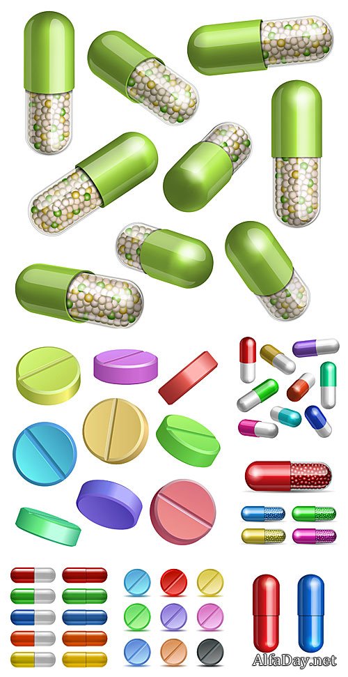 �������� � �������, �������� � ������� / Medical vector, tablets and capsules
