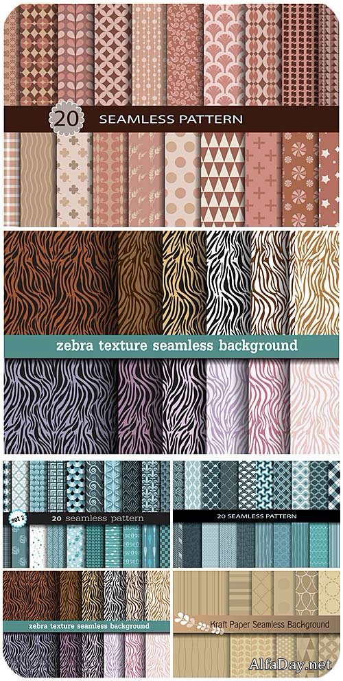 ��������� ��������, ��������� ���� � ������� / Seamless texture, vector backgrounds with patterns