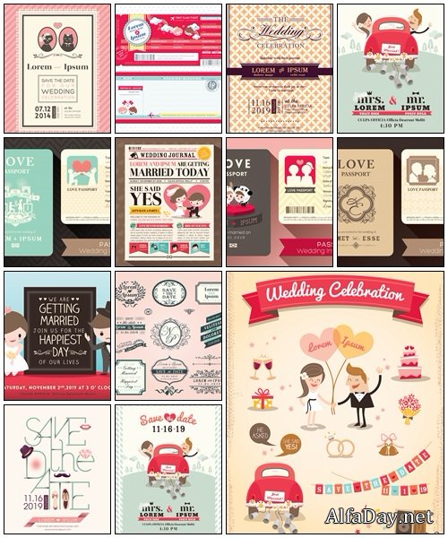 Invitation for wedding day, part 30 - vector stock