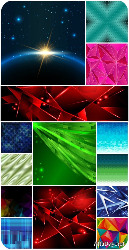 ������������ ����, ���������� � ������� / Colorful backgrounds, abstract vector #3