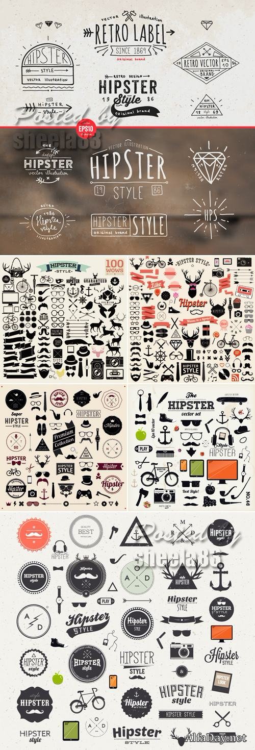 Hipster Design Elements Vector