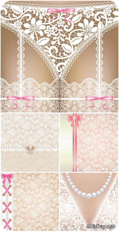��������� ���� � ��������� / Vector background with lace