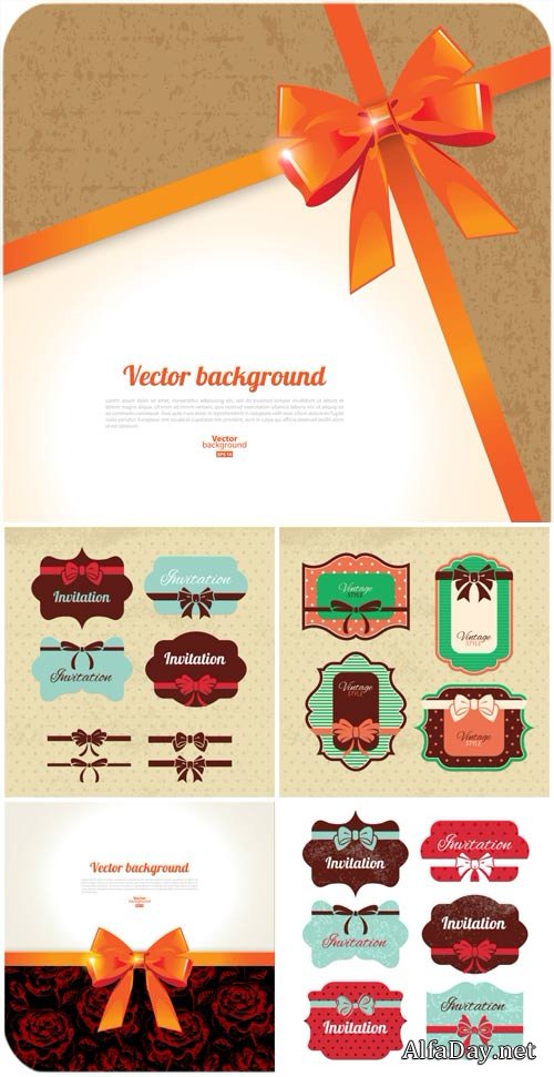 ��������� ��������, ���� � ������� / Vintage label, backgrounds vector