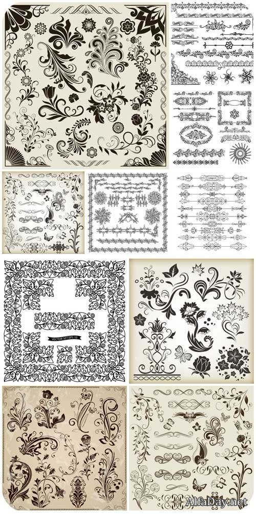 ������������ ��������, ��������� �������� � ������� / Design elements vector