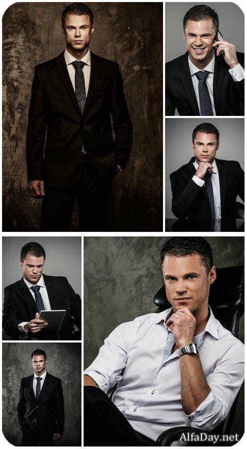 ������� � ������ ������� / Man in black suit - Stock Photo