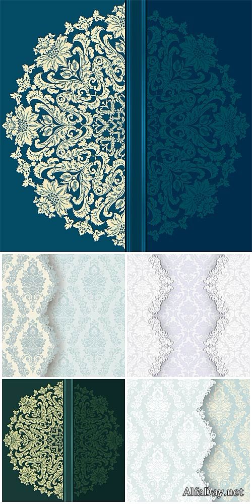 ��������� �����, ��������� ���� � ���������� ������� / Vintage patterns, vector backgrounds with floral patterns